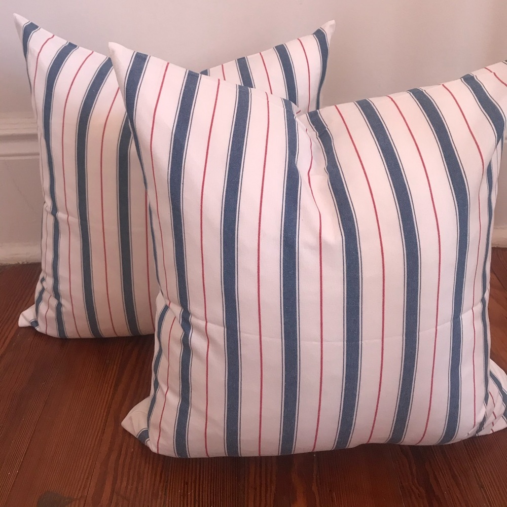 Pair of 20” square cotton pillow covers